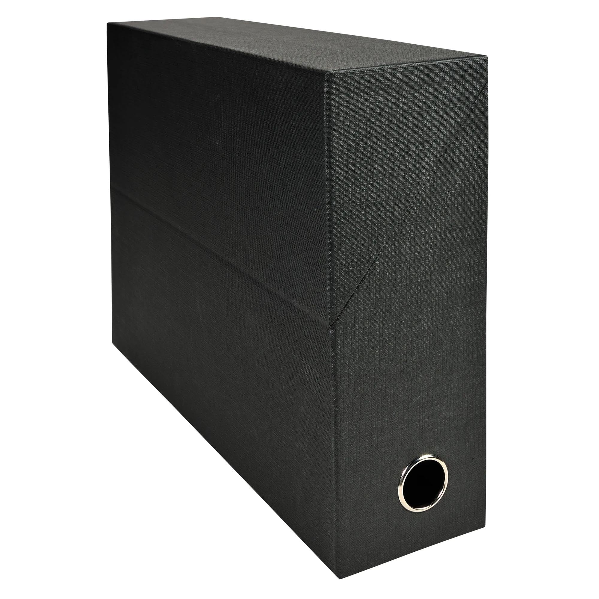 exacompta - Rif. 89521E - 5 scatole per archivio in carta telata, dorso 90 mm, con occhiello in metallo, per formato A4, dimensioni 25,5x34x9cm, colore: nero