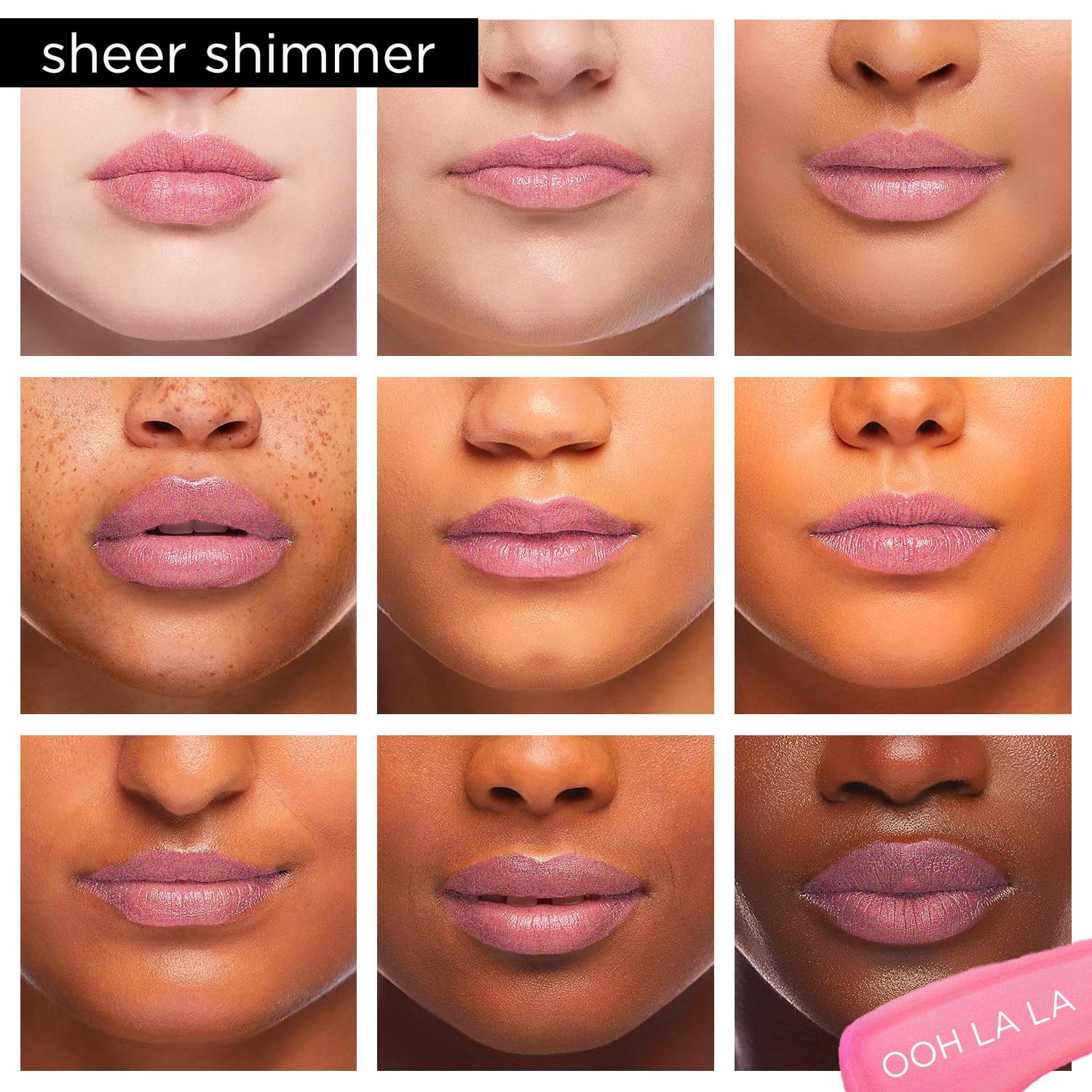 Pure Illumination Light-Up Lip Gloss with LED-Lit Applicator Brush + Side Mirror, Non-Sticky, Moisturizing Hydrating Lip Glosses with Lanolin, Jojoba Oil, & Vitamin E, Ooh La La