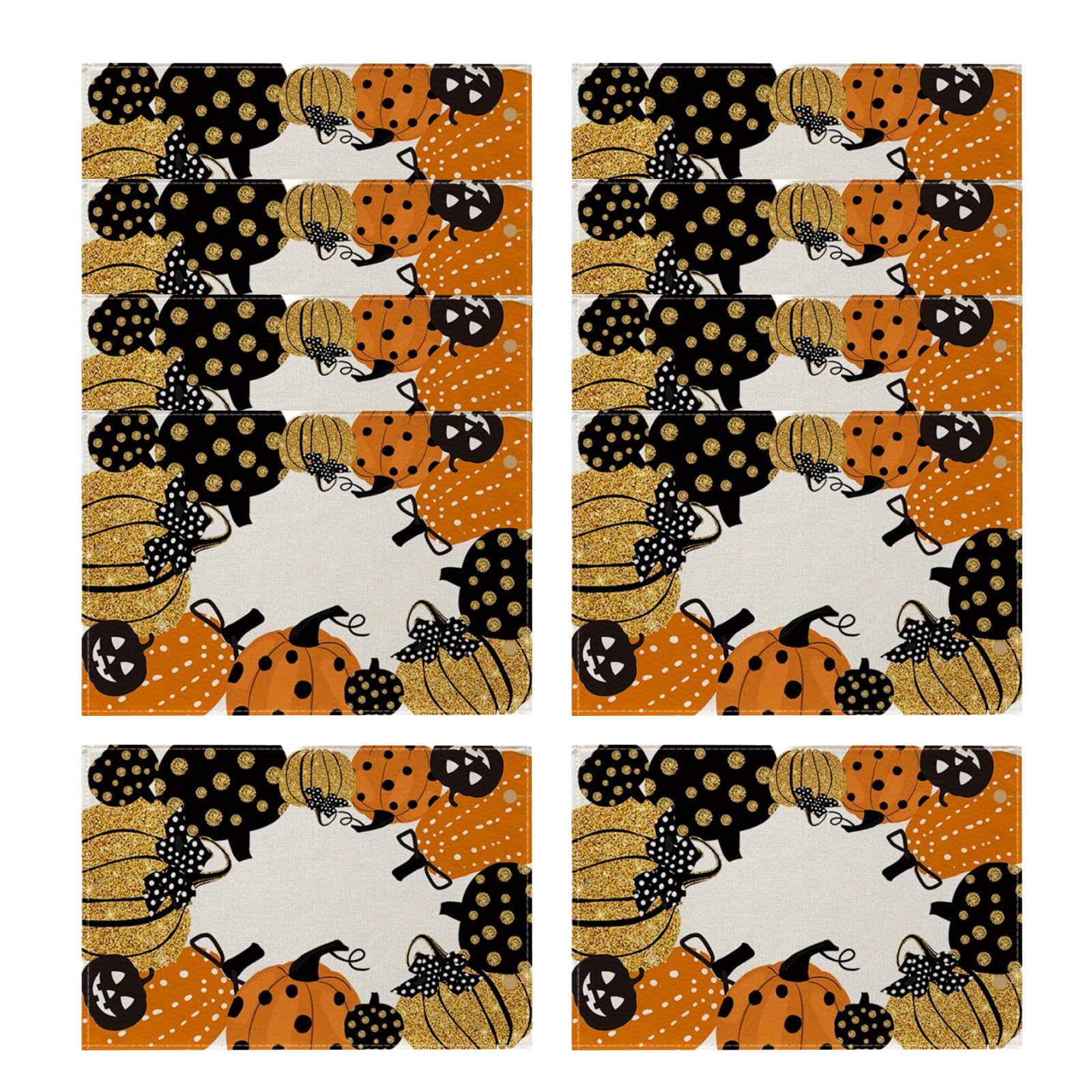 Tsophreniq Pumpkin Designs Table Mats Halloween Pumpkin Table Runner Portable Placemat for a Eerie Dining Halloween Dining Accessory