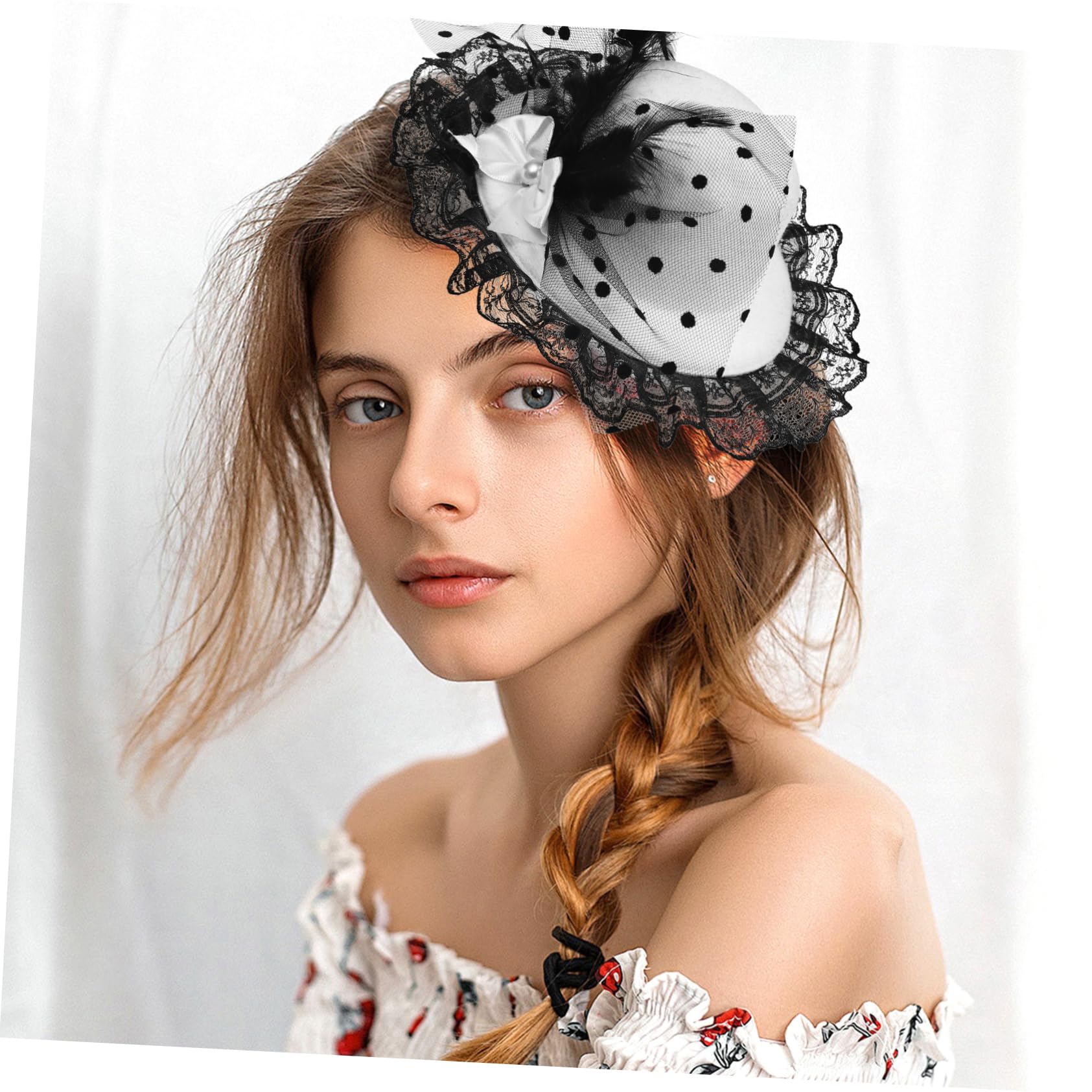 SOIMISS sombrero de copa sombrero vintage sombrero retro sombreros de evento accesorios para el cabello fascinator sombreros de té para tocado de fiesta de té Malla