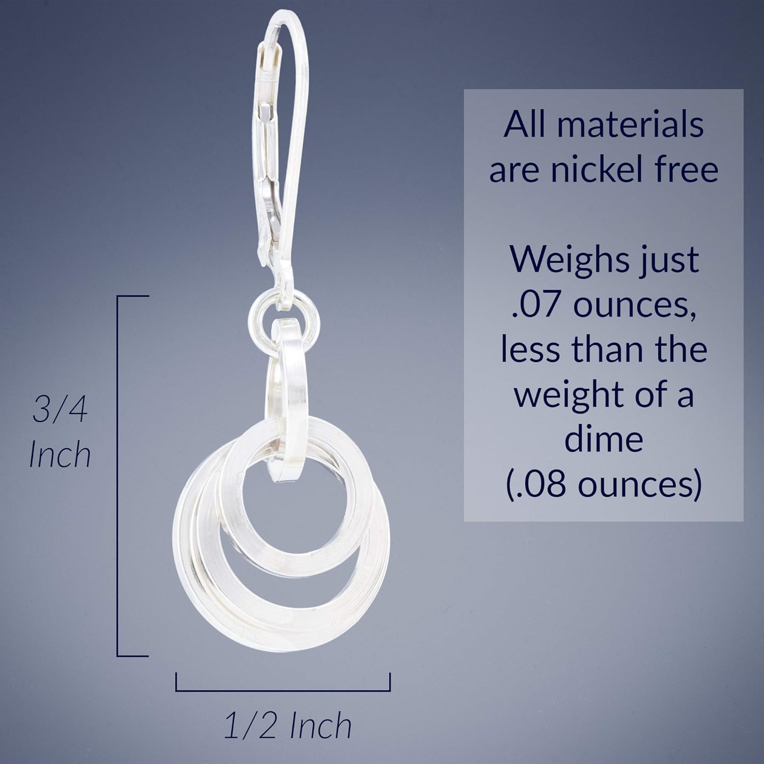 Lightweight Sterling Silver 925 Everyday Dangle Earrings for Women | Minimalist Circle Drop Earrings | Comfortable All-Day Wear Jewelry Gift for Her - Image 3