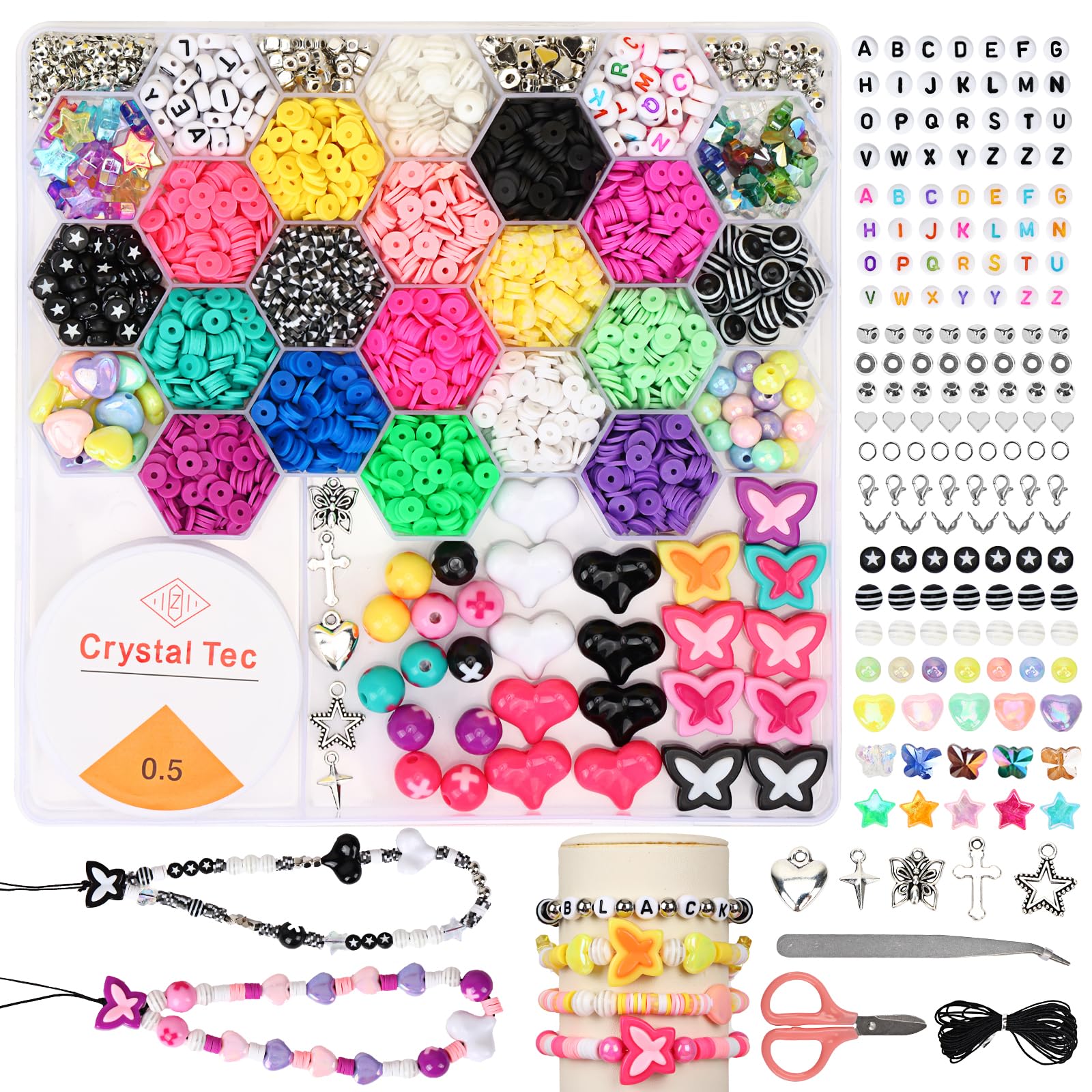 Perline Heishi Piatte 6mm In Argilla Polimerica | 10 Fili Per Creazione Gioielli Fai Da Te | Collane Bracciali | Nero Opaco