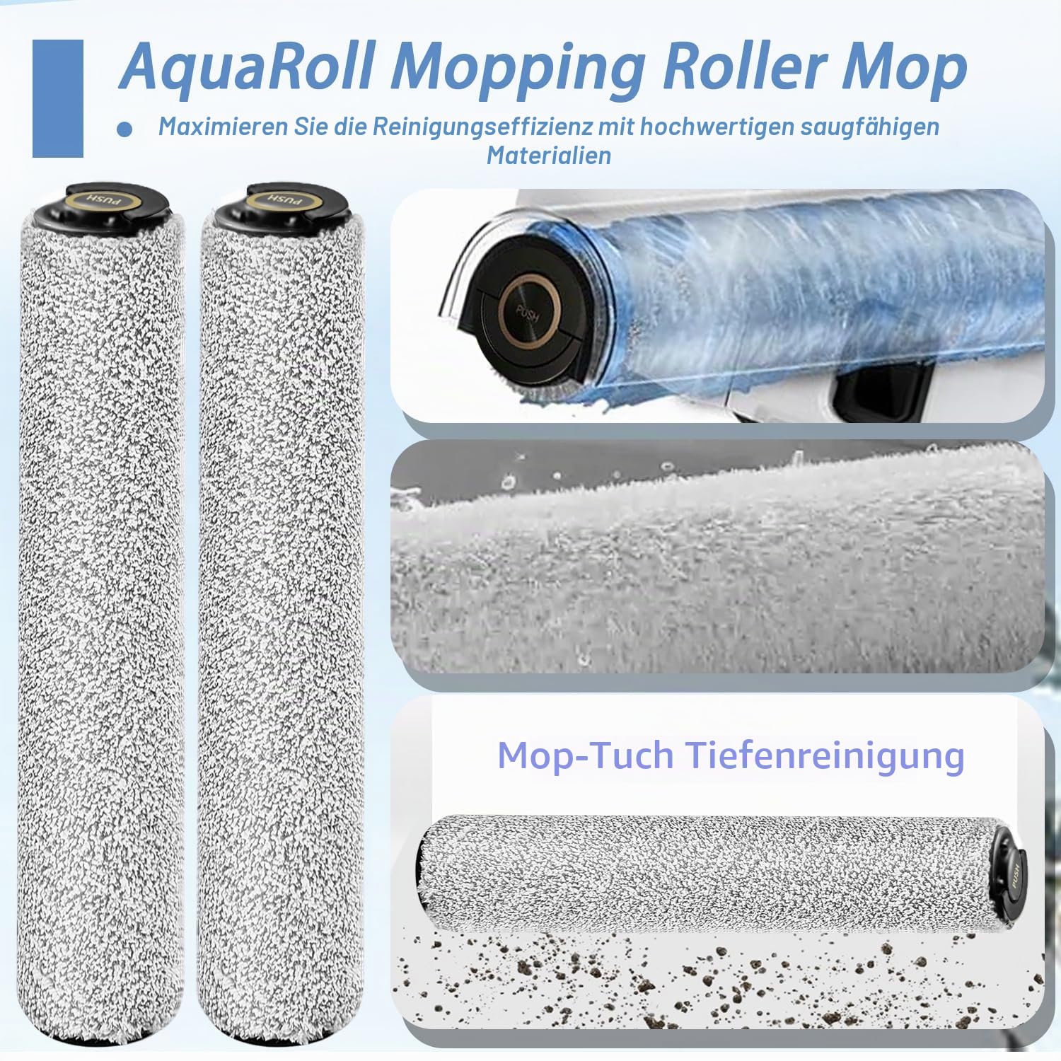 Z60 Ultra Ersatz Zubehör Kit Kompatibel mit MOVA Z60 Ultra Roller Komplette Roboter Staubsauger Teile 1 Hauptbürste 3 Roller Mop Tuch 4 HEPA Filter 6 Seitenbürste 6 Staubbeutel