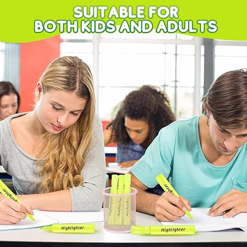 Vista 4 de Qilery Paquete de 30 resaltadores a granel, con punta de cincel estilo tanque, de secado rápido, para colorear para adultos, suministros de oficina