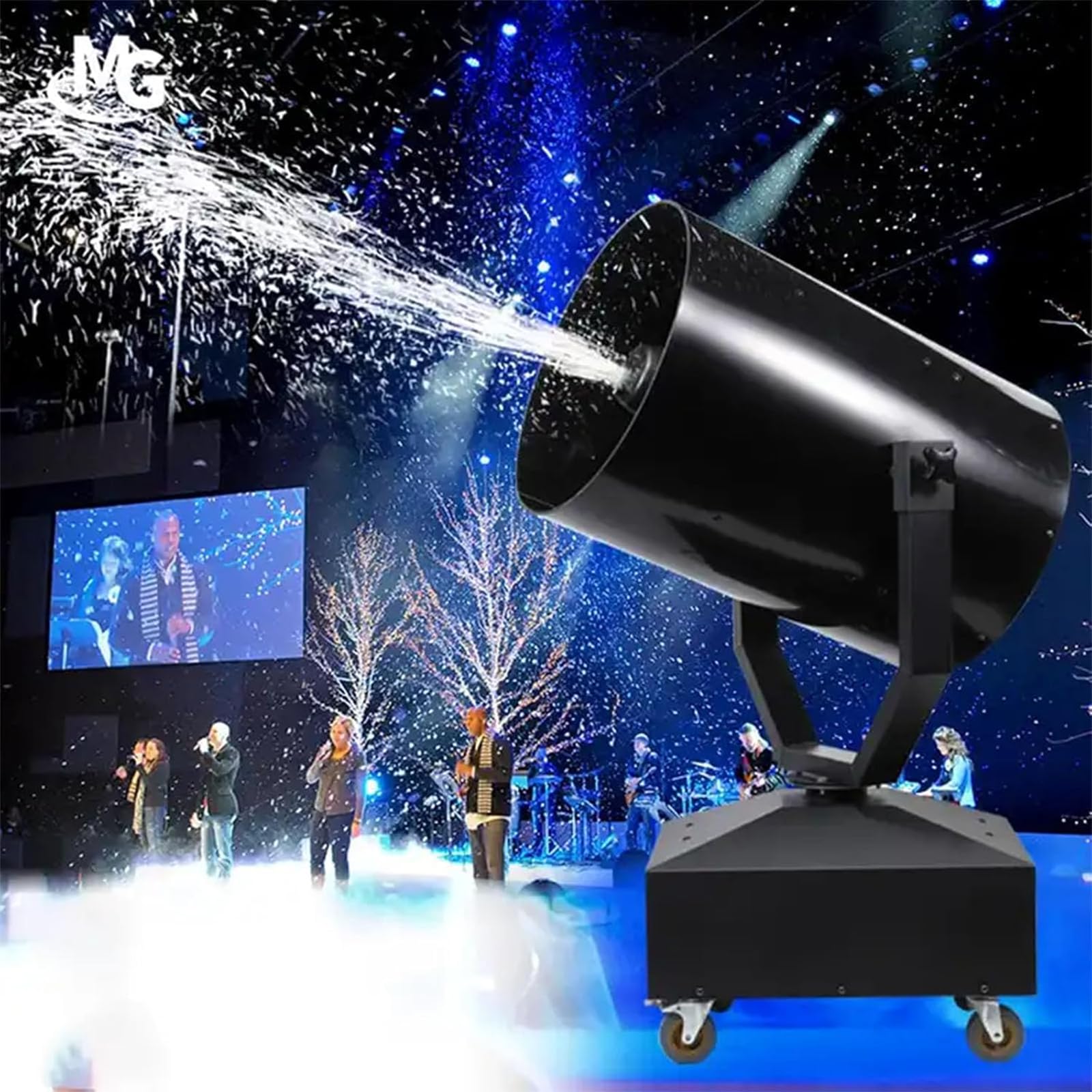 4000W Wedding Party Stage, 120 Degrees Shaking Head Snowflake Machine, Spray 15-20 Meters &amp; Coverage Area 150㎡, Adjustable Snowflake Size, Suit for Outdoor Indoor Party Stage Birthday