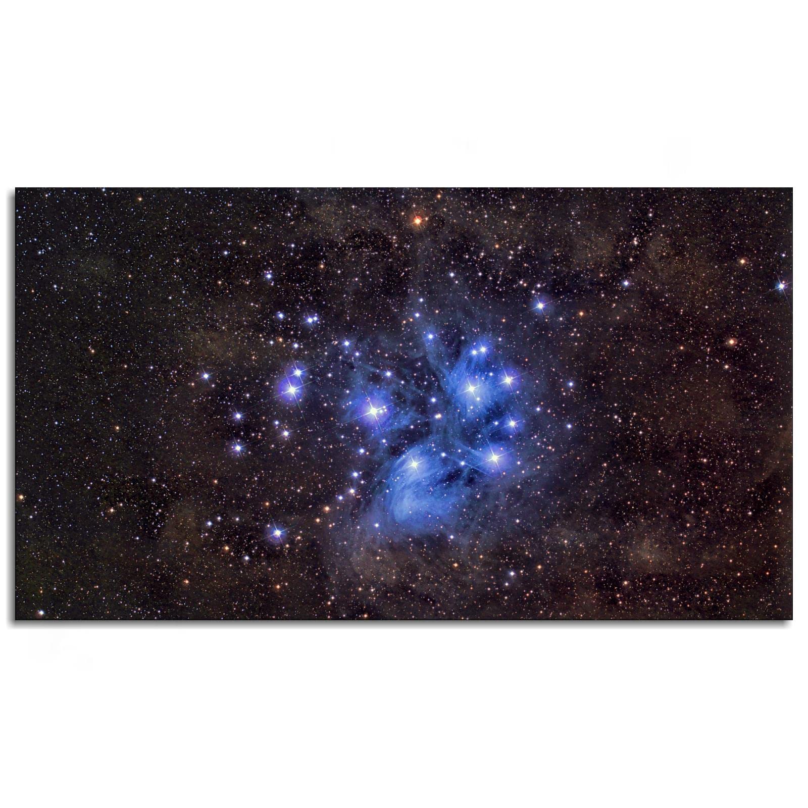 SSDDKL Stars M45 Pleiades Wall Art Mysterious Outer Space Canvas Prints Poster For Home Office Decorations Unframed 20"x12"