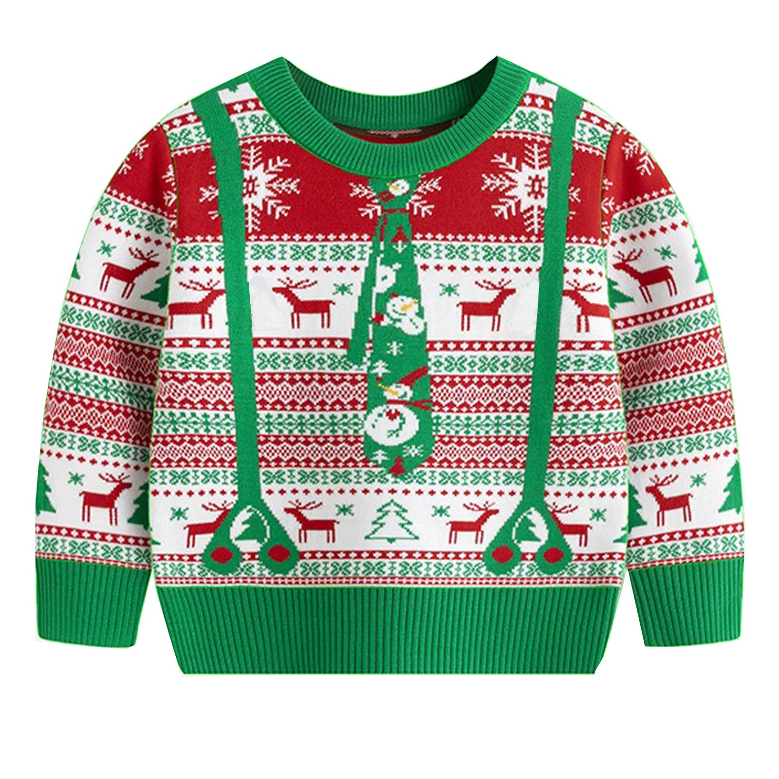 Ugly Christmas Sweater for Girls Funny Xmas Knit Pullover Shirts Kids Child Holiday Jumper Tops Outfit 2-14 Years