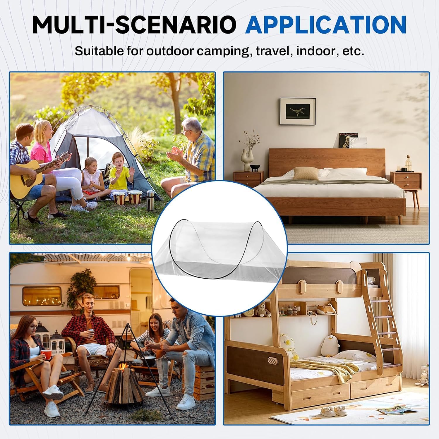 Zanzariera Pieghevole, Zanzariera da Viaggio Pop-Up Mosquito Net Portatile Ultraleggero Zanzariera Letto Singolo con Cerniera e Borsa Portaoggetti per Campeggio, Viaggio, Famiglia, Dormitorio
