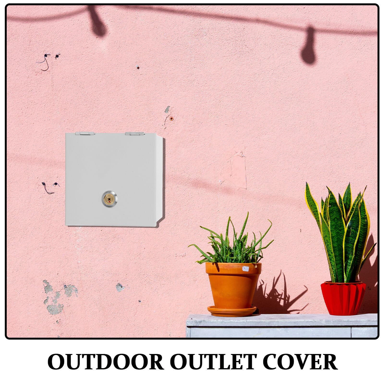 Copripresa Elettrico Esterno per Auto, Antifurto, Ferro Argento | Scatola di Presa Elettrica Esterna, Installazione Facile, Interruttore Integrato, per Giardino e Outdoor