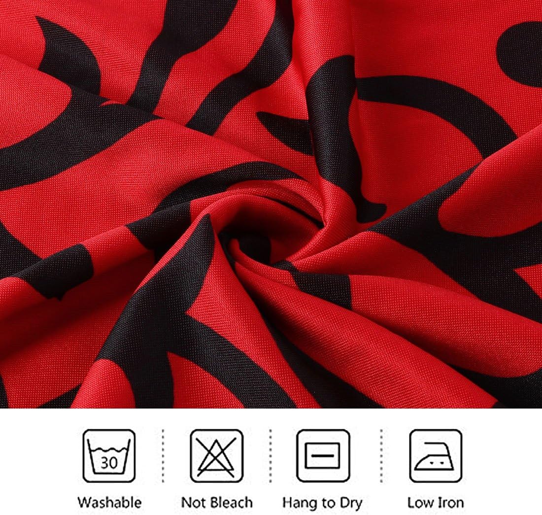 80% Off Discount uxcell Dining Chair Covers, Stretch Bar Stool Slipcover Kitchen Chair Protector with Floral Pattern Spandex Chair Seat Cover for Home Decorative/Dining Room/Wedding Red + Black