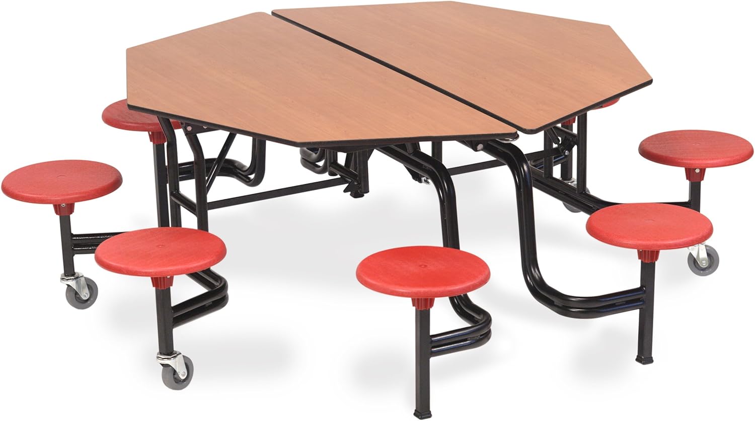 AmTab Mobile Stool Octagon Table with 8 Stools 790960