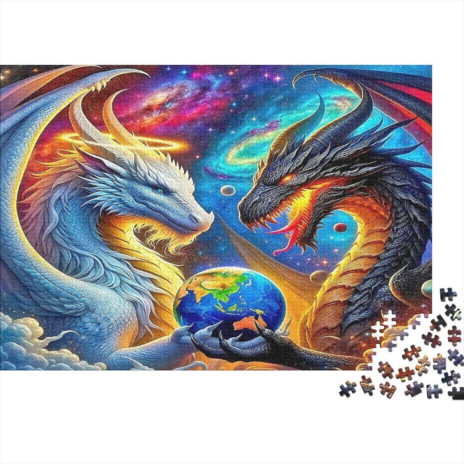 Puzzle de 1000 piezas antiestrés de dragones fantásticos para adultos 8