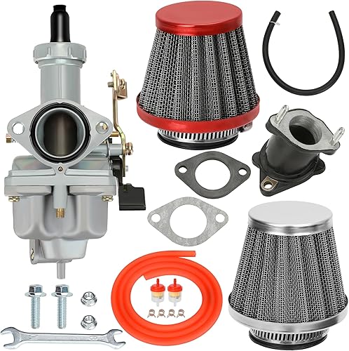 YOXUFA Carburador PZ27 de 1.063 in Carb Cable Choke 1.496 in Kit de filtro de aire para 125cc 150cc 200cc 250cc ATV Dirt Pit Bike Go Kart 4 tiempos