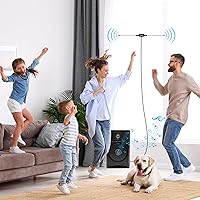 Vista 7 de Antena dipolo universal de radio FM, 75 ohmios, 16 pies, enchufe macho con tornillo F para el hogar, audio AV, receptor estéreo