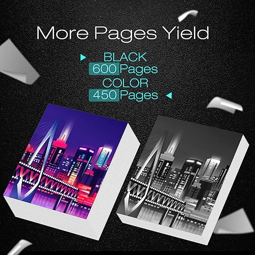 Miniatura 2 de ESTON Cartuchos de tinta negros 65XL Paquete combo compatible para tinta 65 de alto rendimiento Funciona con Envy 5055 5000 5070 5052 5014, DeskJet