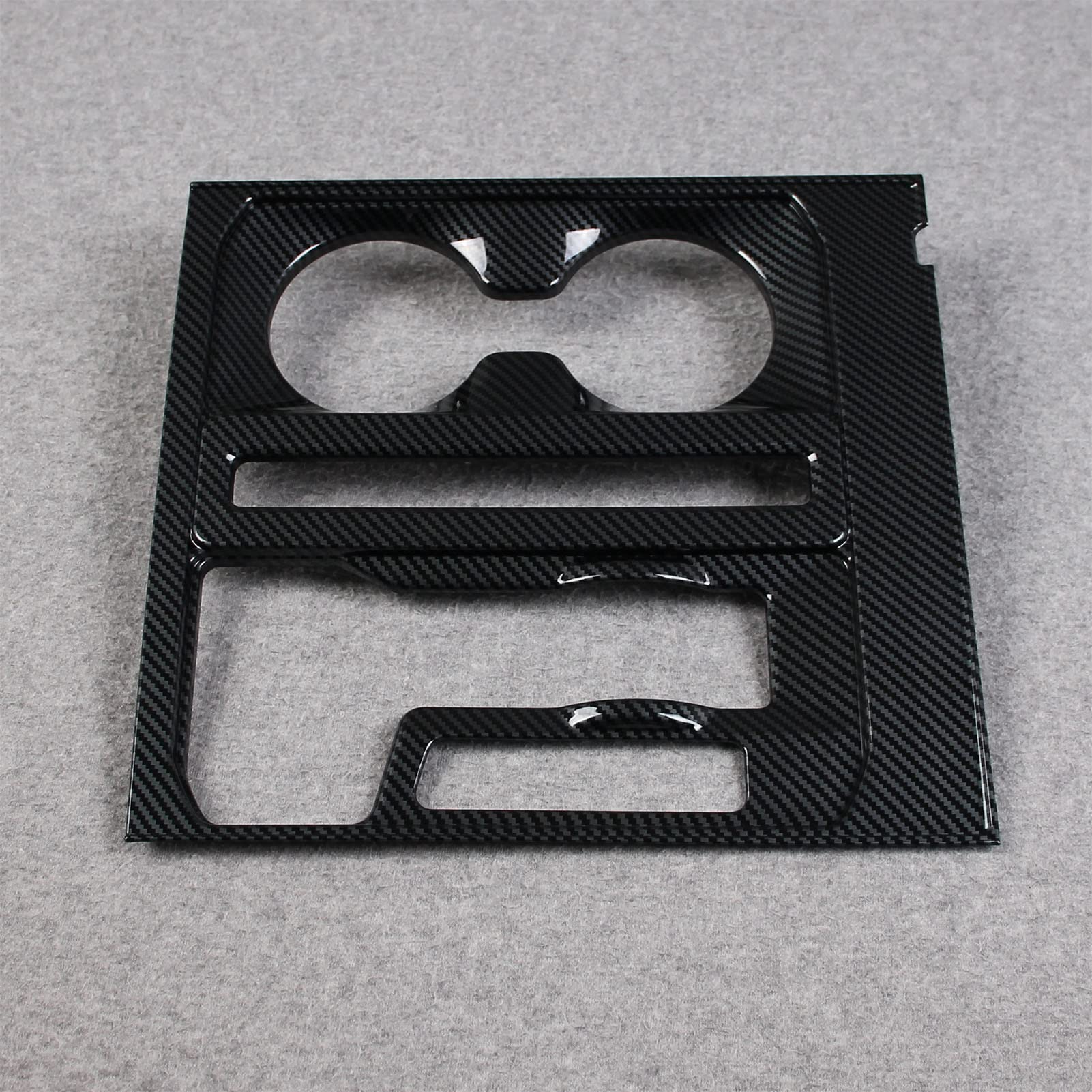 RQING Carbon Fiber Dashboard Panel For Ford F-150 2021-2025 – Center Console Cup Holder Cover, ABS Adhesive Trim