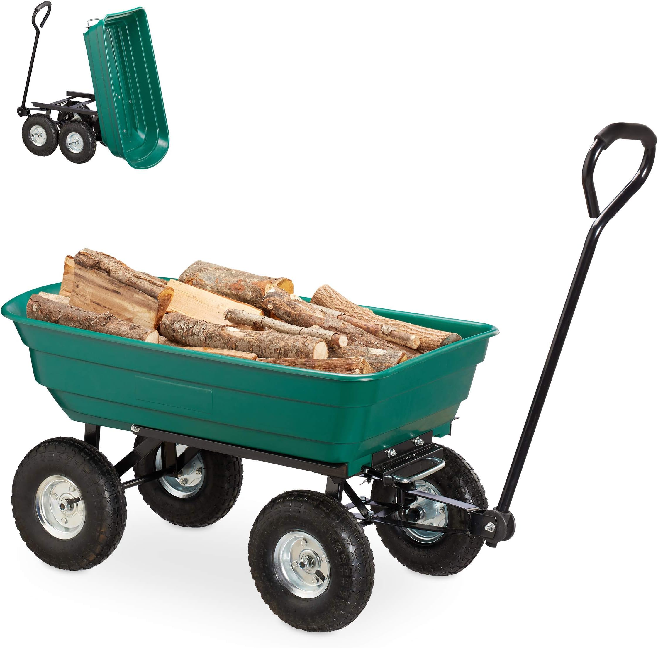 Gartenwagen mit Kippfunktion, Bollerwagen, Transportwagen max. 200 kg