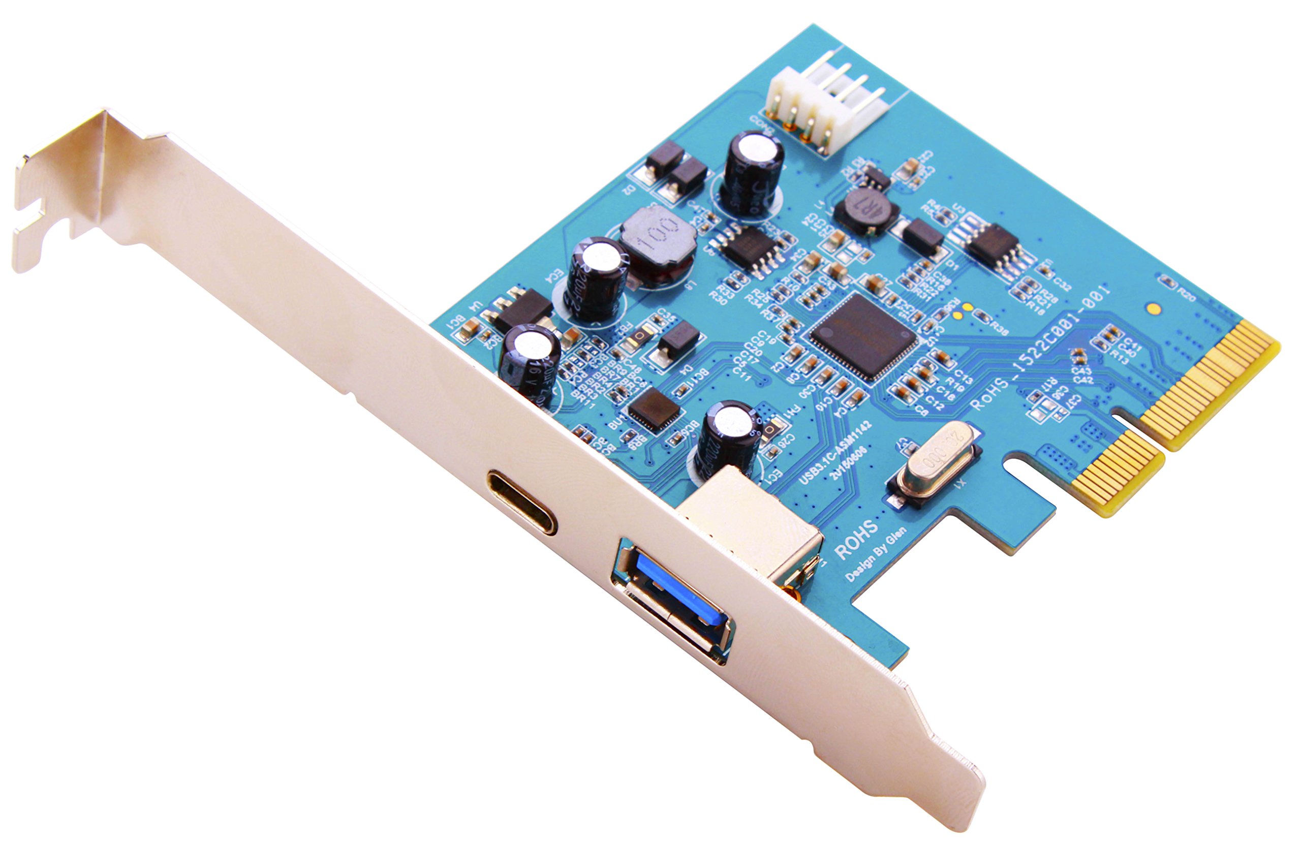 ZTC Sky USB 3.1 Dual C and A Type To PCIe High Speed Add-On Card. Model ZTC-PCIE001-C3