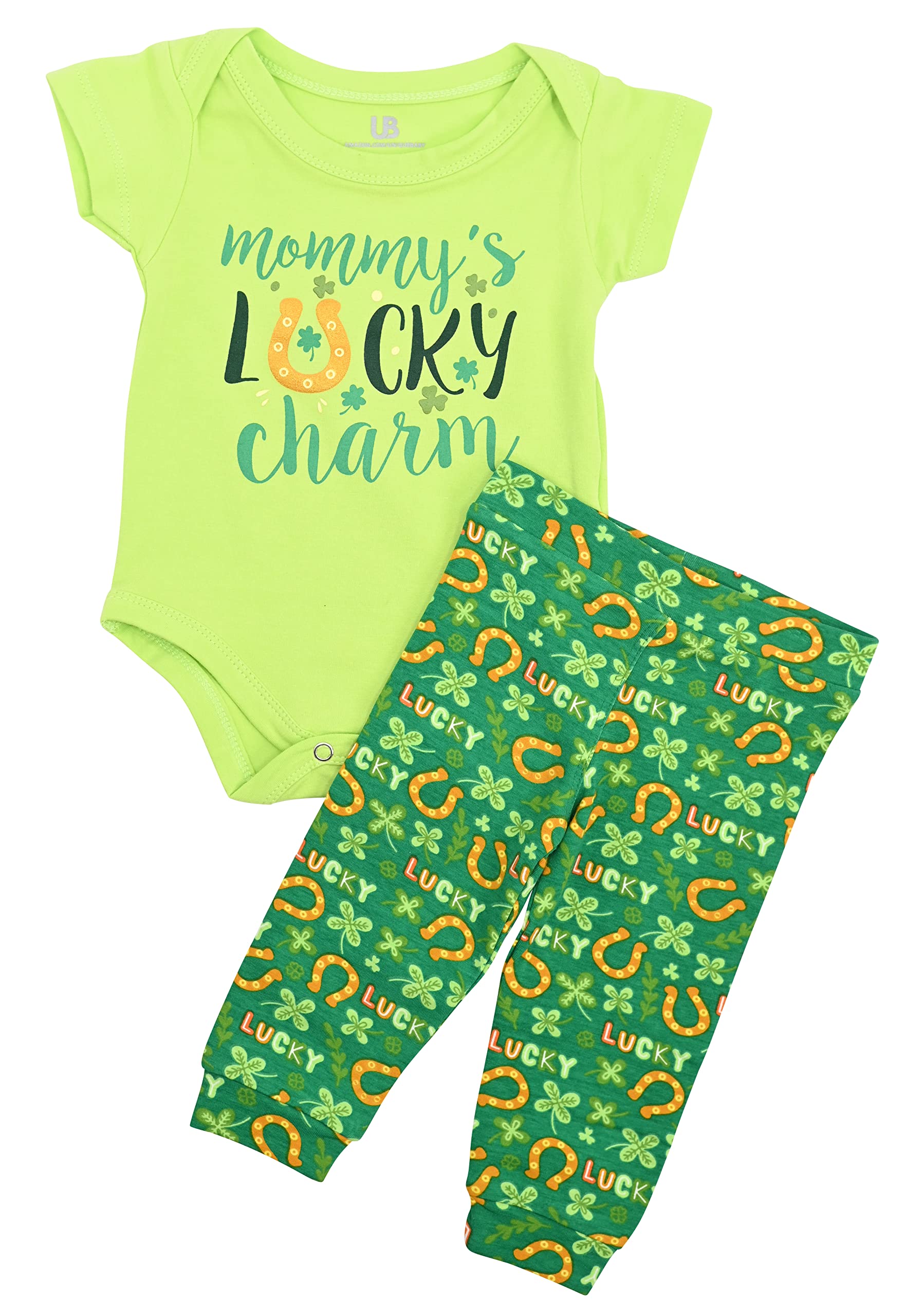 Baby Boys Girls 2pc Outfit Set Short Sleeve Bodysuit with Pants