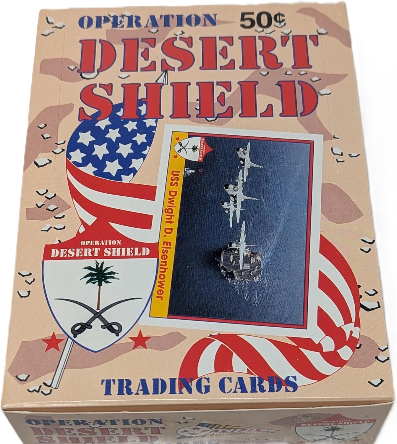 Generic 1991 Operation Desert Shield Historic Military Trading Cards - Complete Unopened Box of 20 Packs (240 Cards)