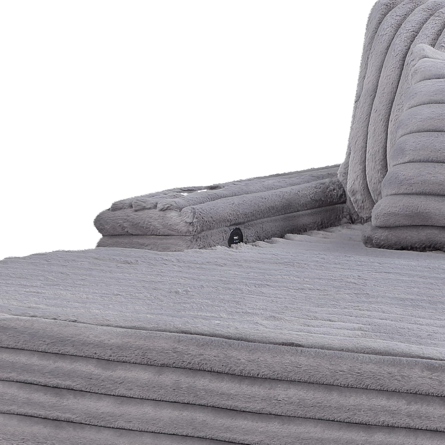 Lilola Home Symphony 67" W Light Gray Corduroy Oversized Sofa Chaise Lounge – Deep Seating Chaise with Modern Low-Profile Design