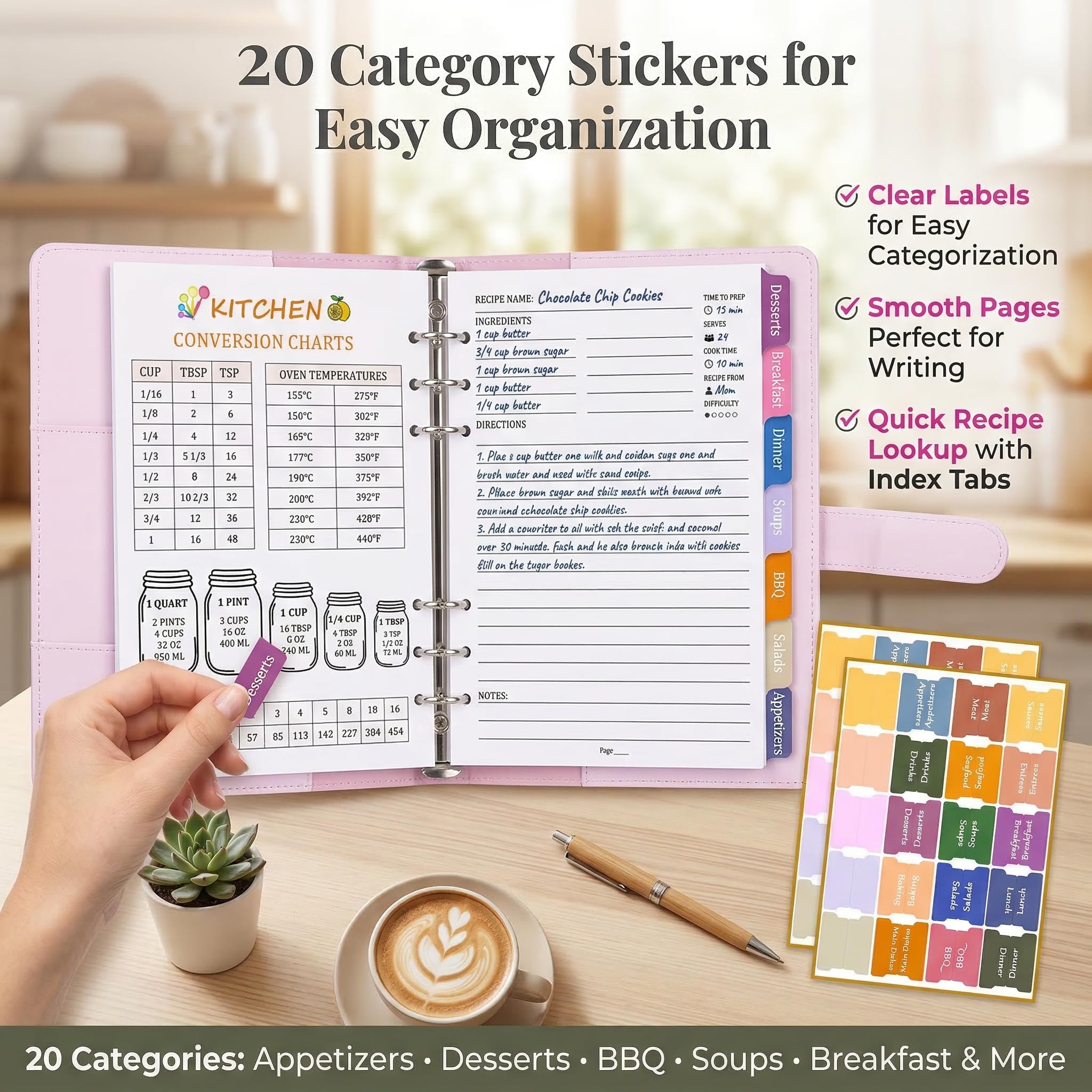 Recipe Notebook & Binder - Write Your Own Recipes! -6