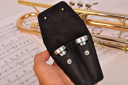 Vista 41 de Protector de válvula de trompeta de cuero genuino de protección y comodidad (guardia, negro)