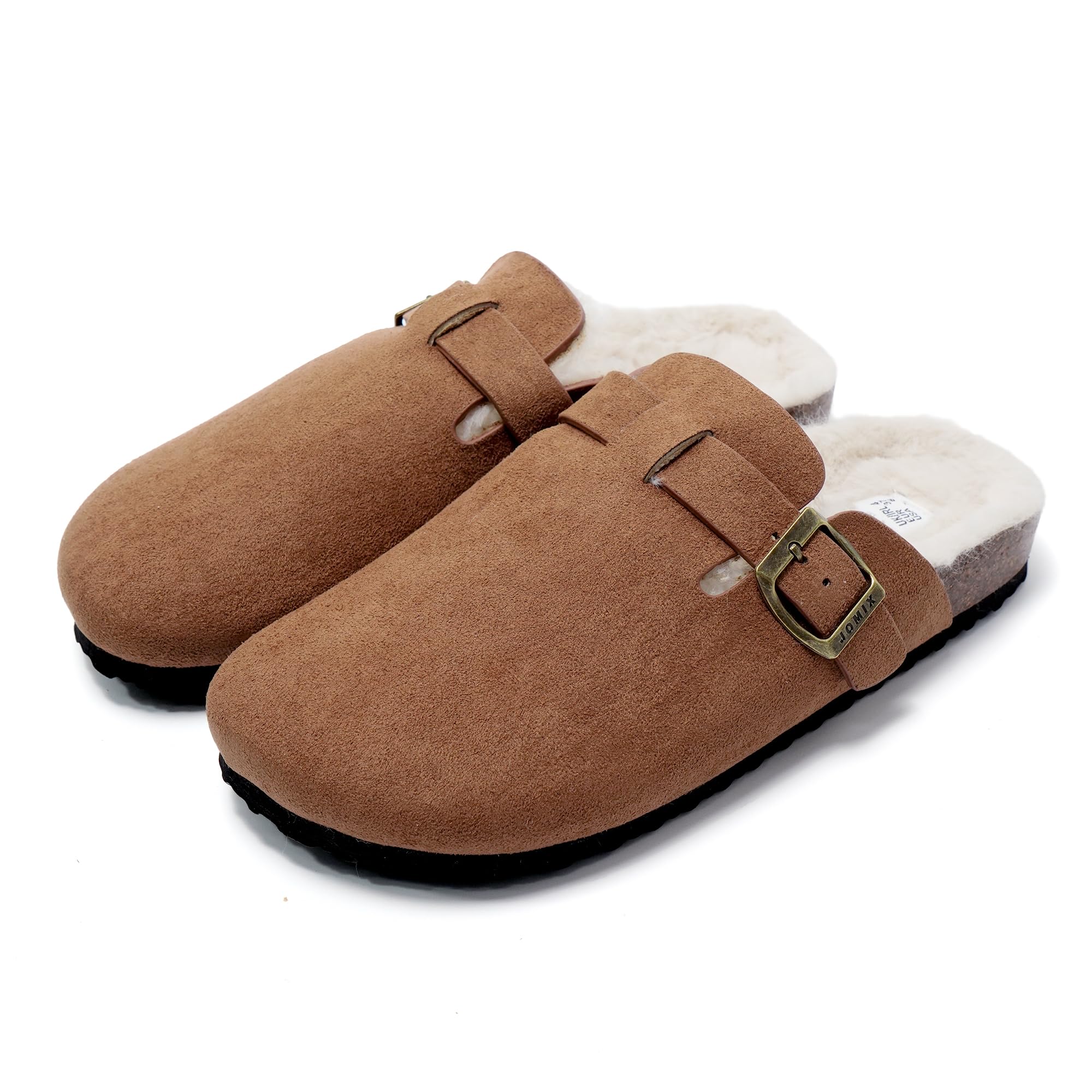 JOMIX Pantoletten Damen Winter Geschlossen Plüsch Gefüttert Hausschuhe rutschfeste Clogs Gartenschuhe