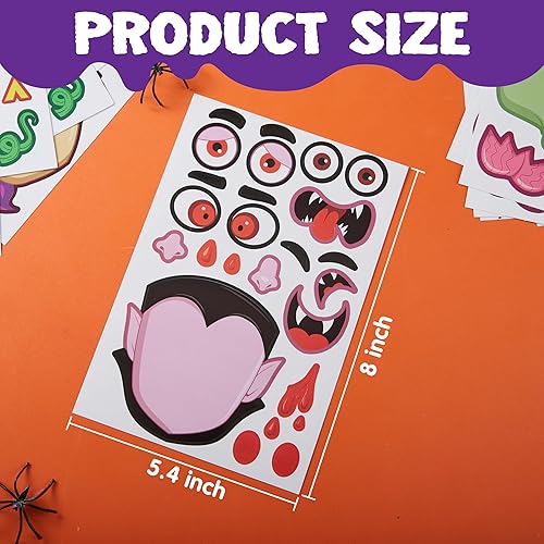Miniatura 5 de JOYIN 30 calcomanías de Halloween para niños, regalos de fiesta de Halloween, suministros de manualidades para fiestas, hojas de calcomanías de