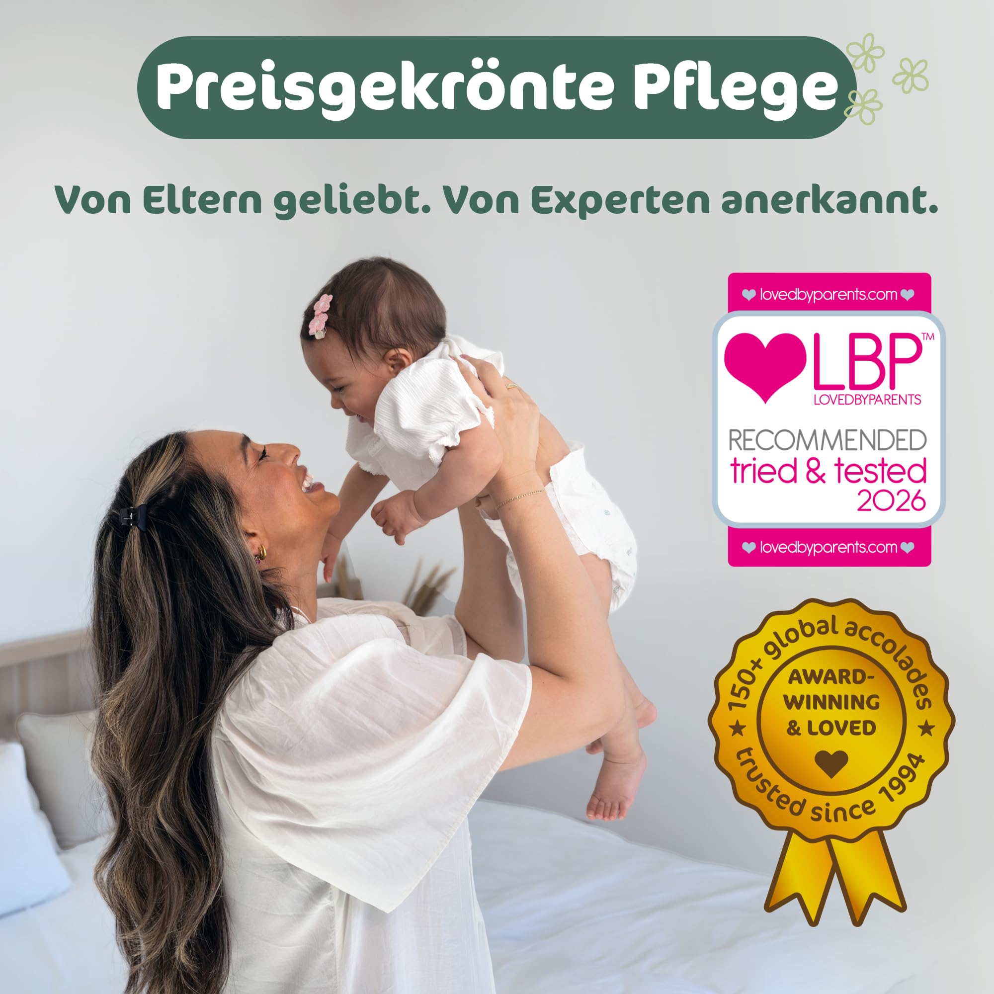 Naty BioEmbrace Baby Windeln Größe 4 (7–18 kg) 88 Stück Hypoallergen Saugstark Auslaufschutz
