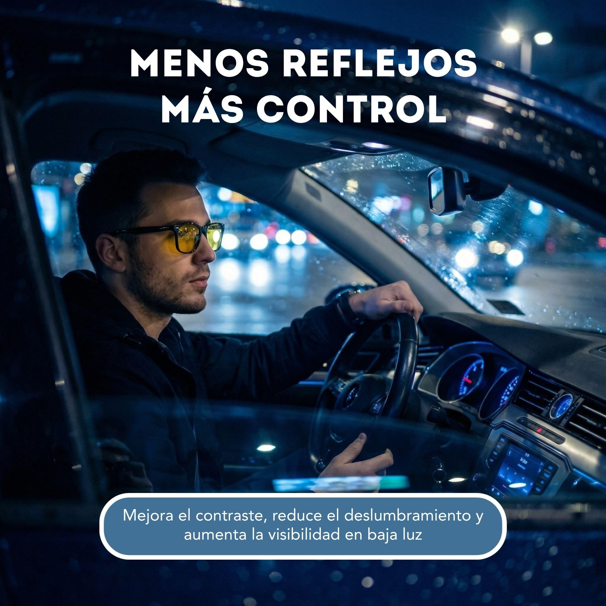 Gafas Bloqueo Luz Azul Hombre y Mujer – Lentes Amarillas Antirreflejo para Pantallas y Conducción Nocturna – Reduce Fatiga Visual, Deslumbramiento y Mejora la Claridad