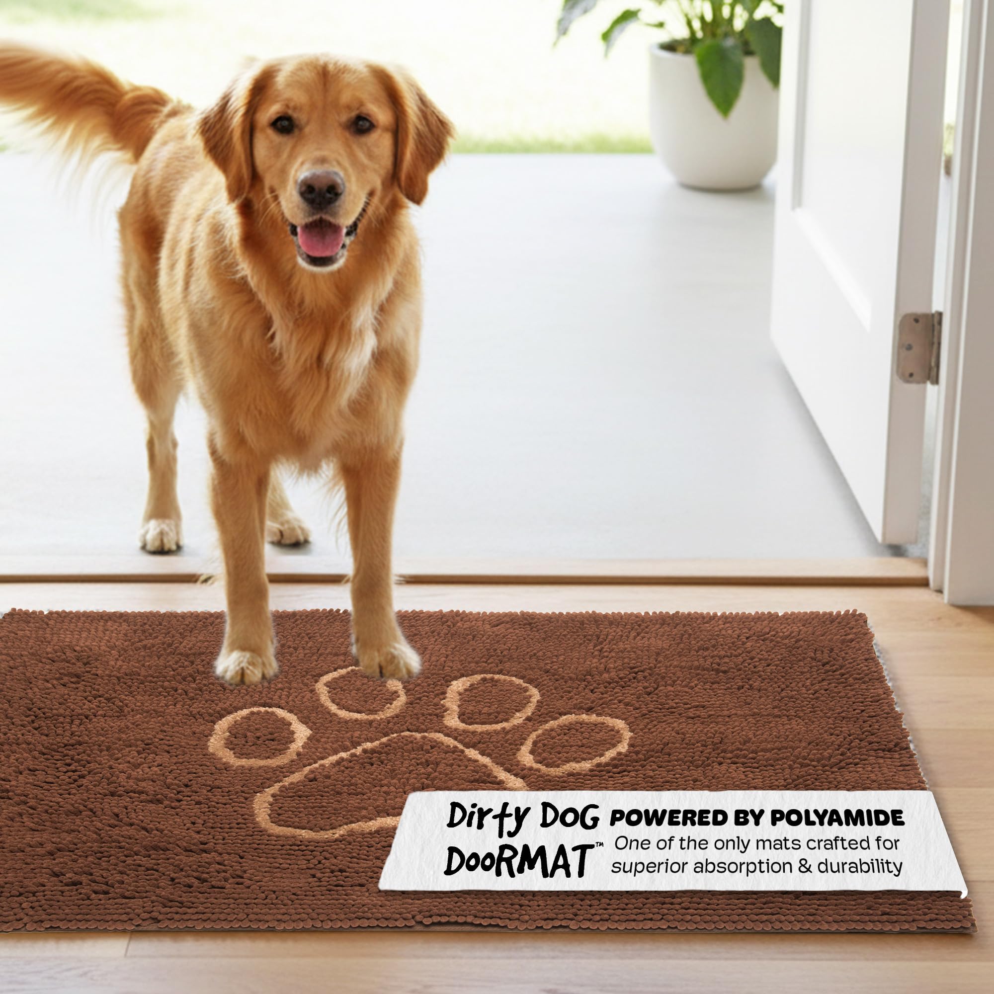 Dog Gone Smart Dirty Dog Doormat - Fast Drying Rug with Super Gripper Backing for Clean Floors - Super Absorbent and Machine Washable Mat for Muddy