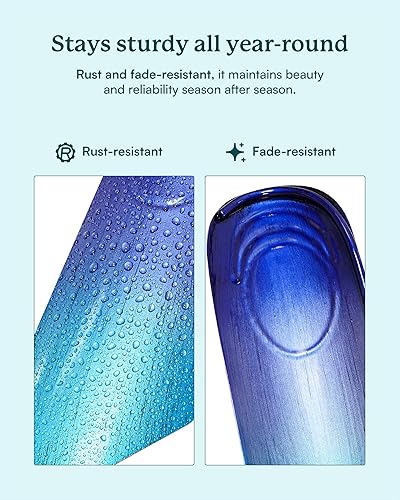 Miniatura 4 de Molinillos de viento para exteriores, molinos de viento de metal grandes de 93 pulgadas para patio y jardín, esculturas de viento cinéticas y