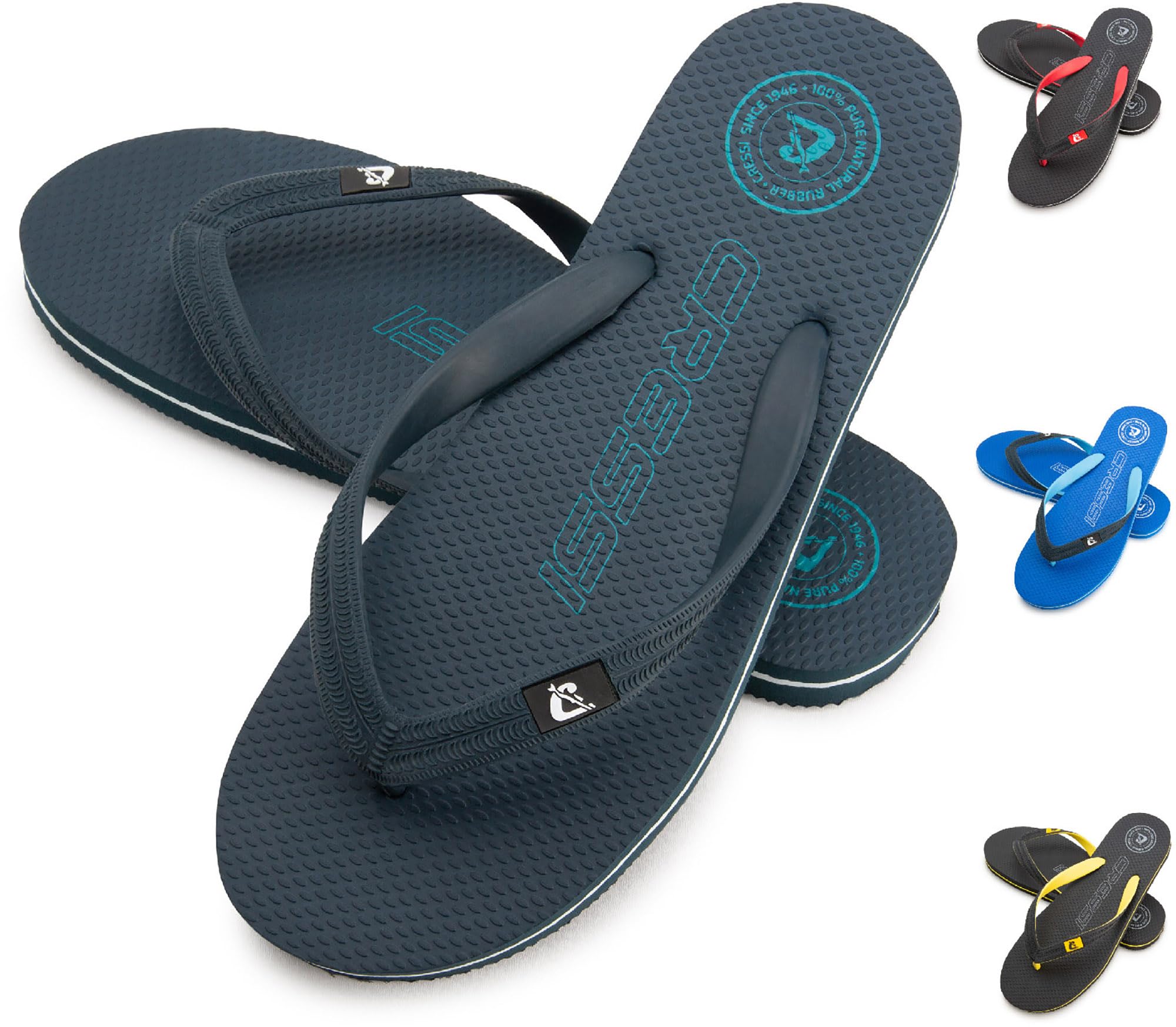 Cressi Leaf Flip-Flop - Unisex Flip-Flops for Beach and Pool - Blue, 9.5/10.5 UK - 43/44 EU