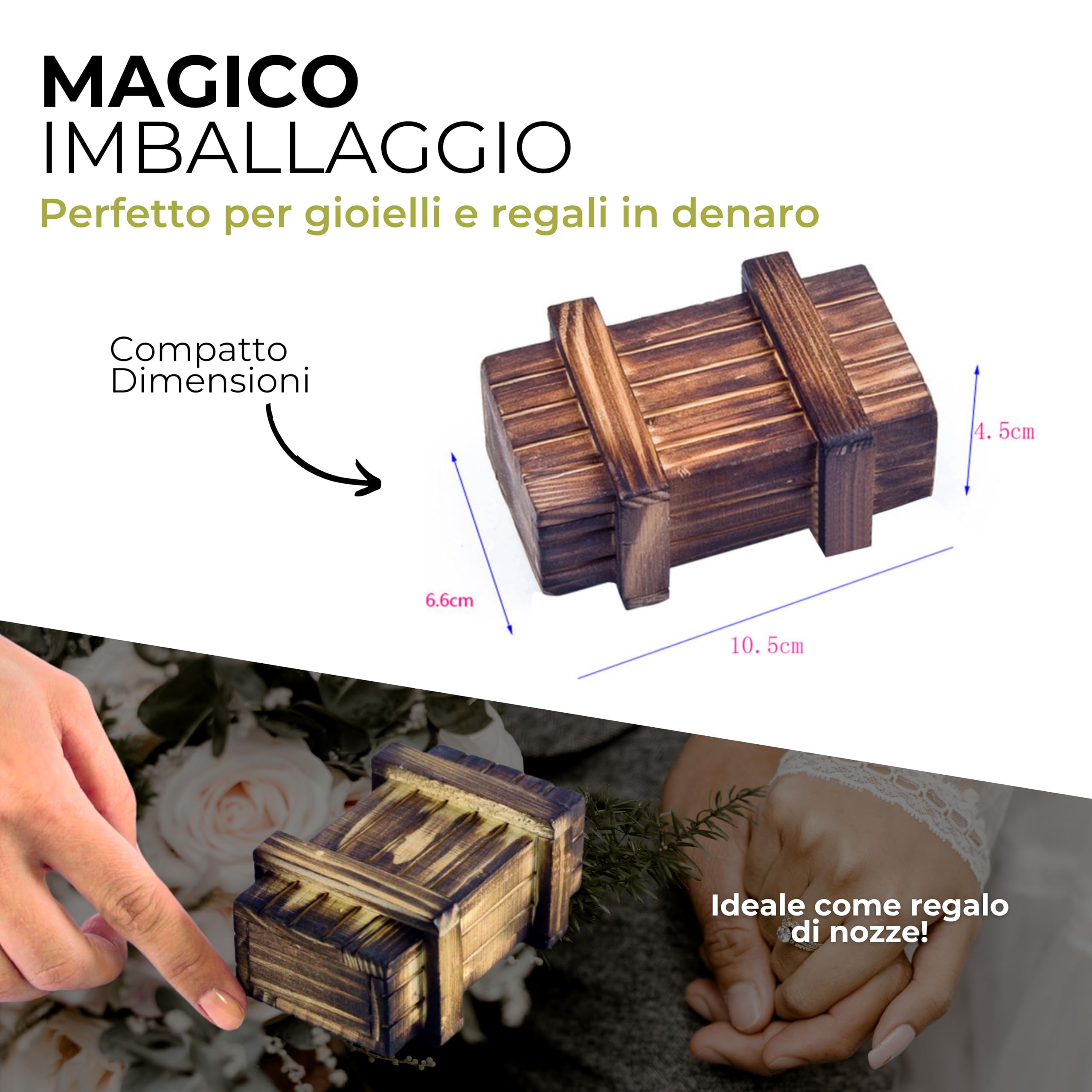 Scatola in Legno GADGET HERO: un puzzle con scomparto segreto, perfetto per sorprendere con regali originali e creativi.