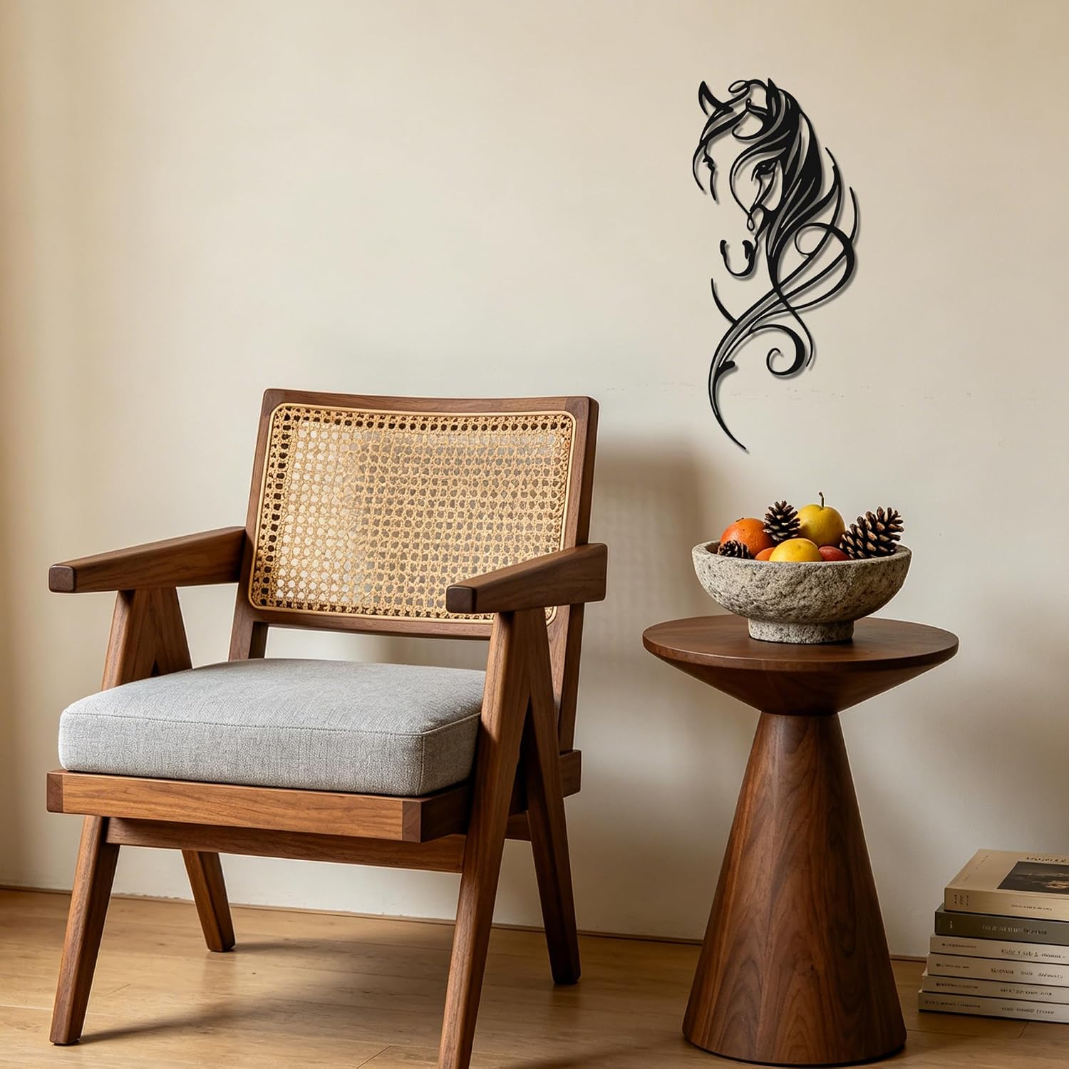 YATEASLU Metal Line Art Horse Wall Decor for Living Room image 4