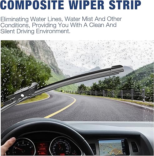Miniatura 43 de 28"+20" Limpiaparabrisas frontales para Toyota Sienna 2020 2019 2018 2017 2016 2015 2014 2013 2012 2011 2010 (Juego de 2) Adaptador de gancho J/U