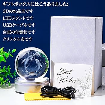 Amazon.co.jp: Kertari K9 クリスタルボール イルカ 3D模型 誕生