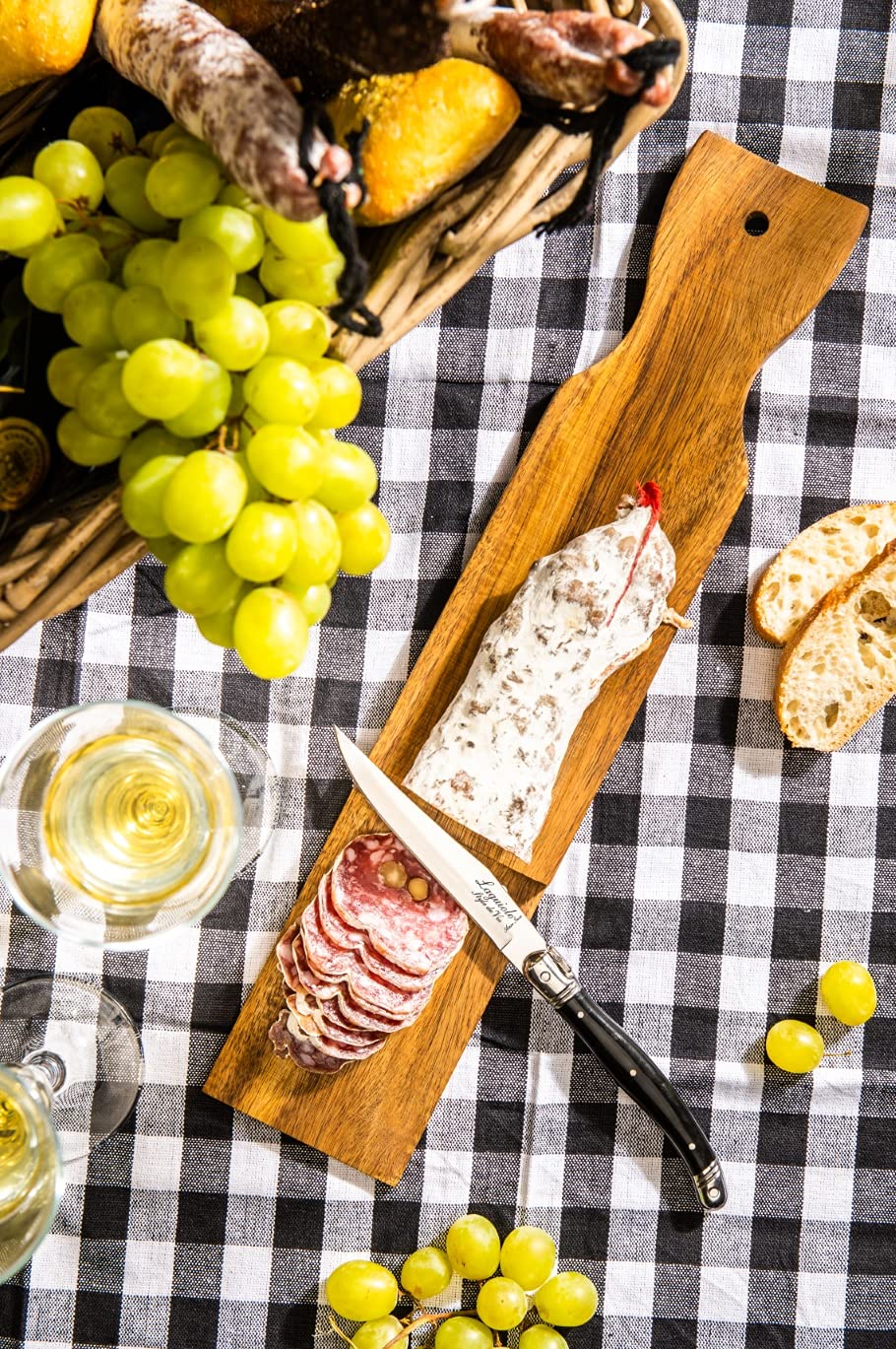 Laguiole Style de Vie salsiccia con coltello, legno di acacia