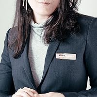 Vista 3 de Placa de identificación personalizada con grabado láser, placa de identificación personalizada para empresas con magnético, alfiler, parte trasera