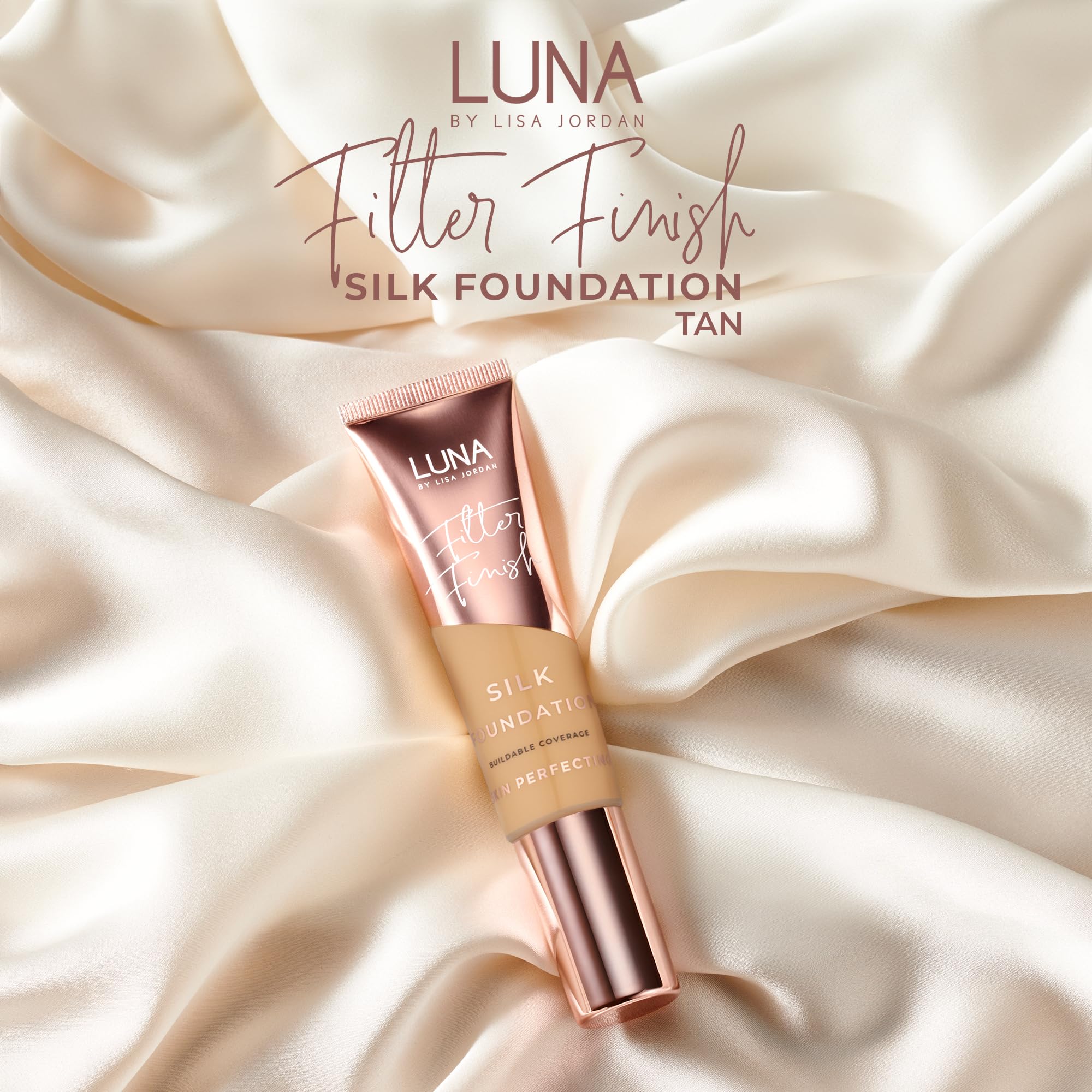 LUNA Silk Foundation in TAN Shade, Contains Hyaluronic Acid, Vitamin C & A, Aloe Vera, and Shea Butter - Image 2