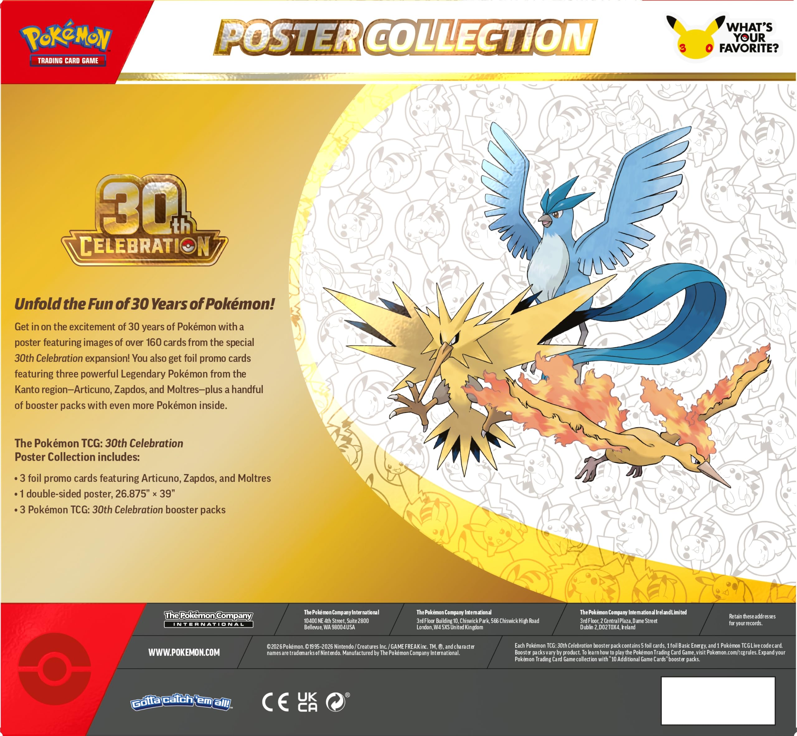 Pokémon TCG: 30th Celebration Poster Collection : Amazon.ca: Toys