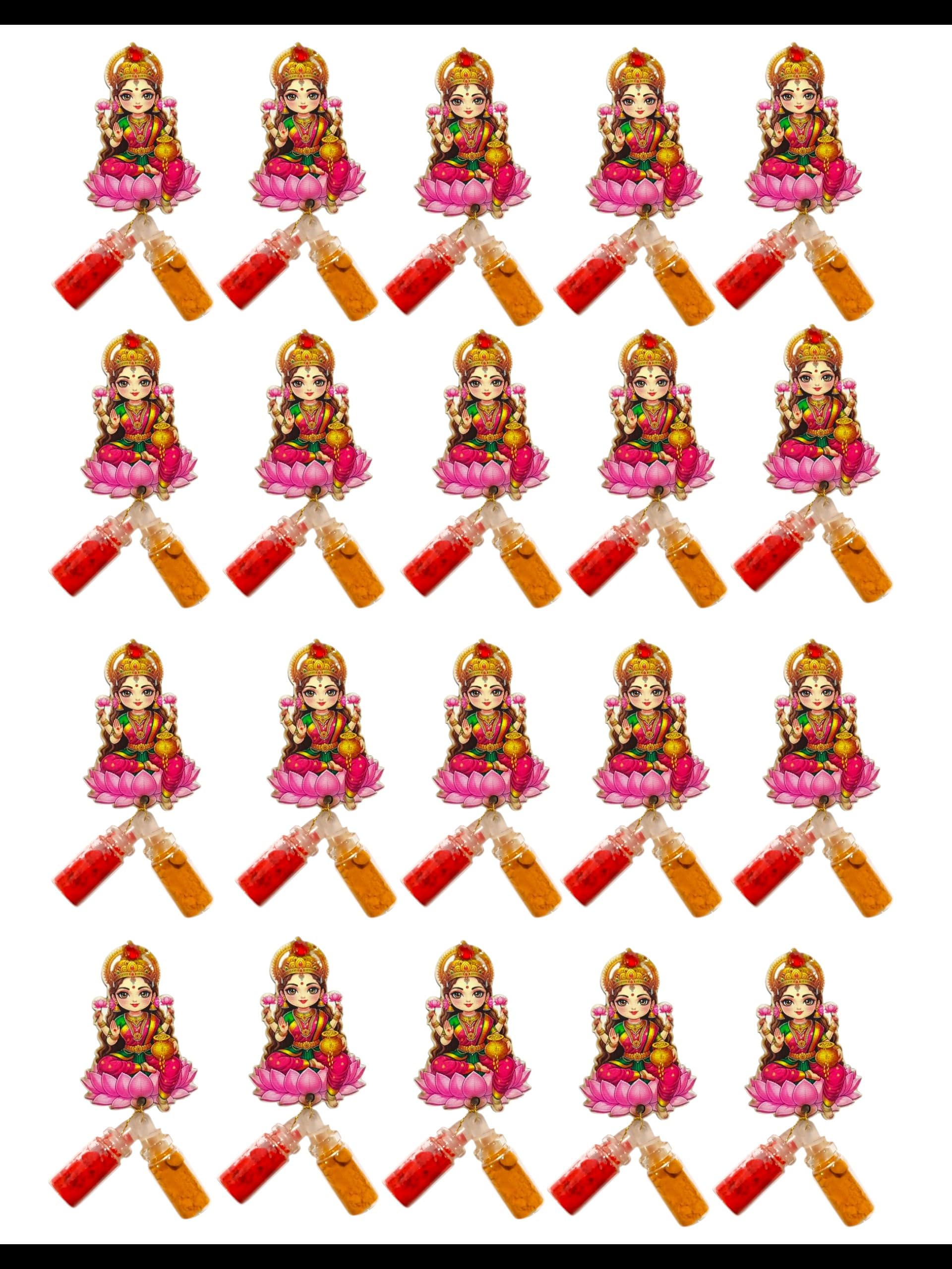 VJP Haldi Kumkum Return Gifts in Bulk Festive Decor, Haldi KumKum Set for Gifting, Return Gifts for Pooja Women, Wedding,Housewarming (Set of 20) (20, Shree Laxmi MATA) | Tamboolam, Return Gifts-image-47