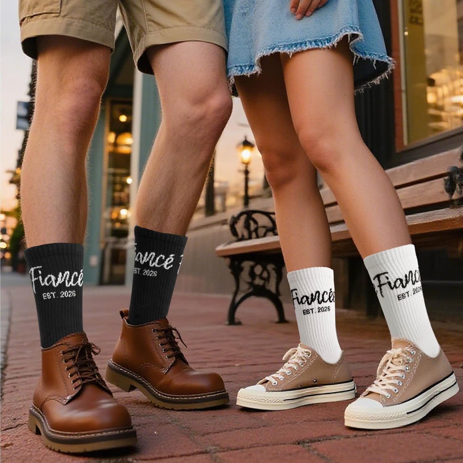 Engagement Wedding Gifts For Couples Newlywed, Fiance and Fiancee Socks for Bachelorette Party Decorations - Image 2