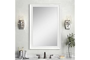 CULER 24 x 36 inch White Wood Framed Mirror