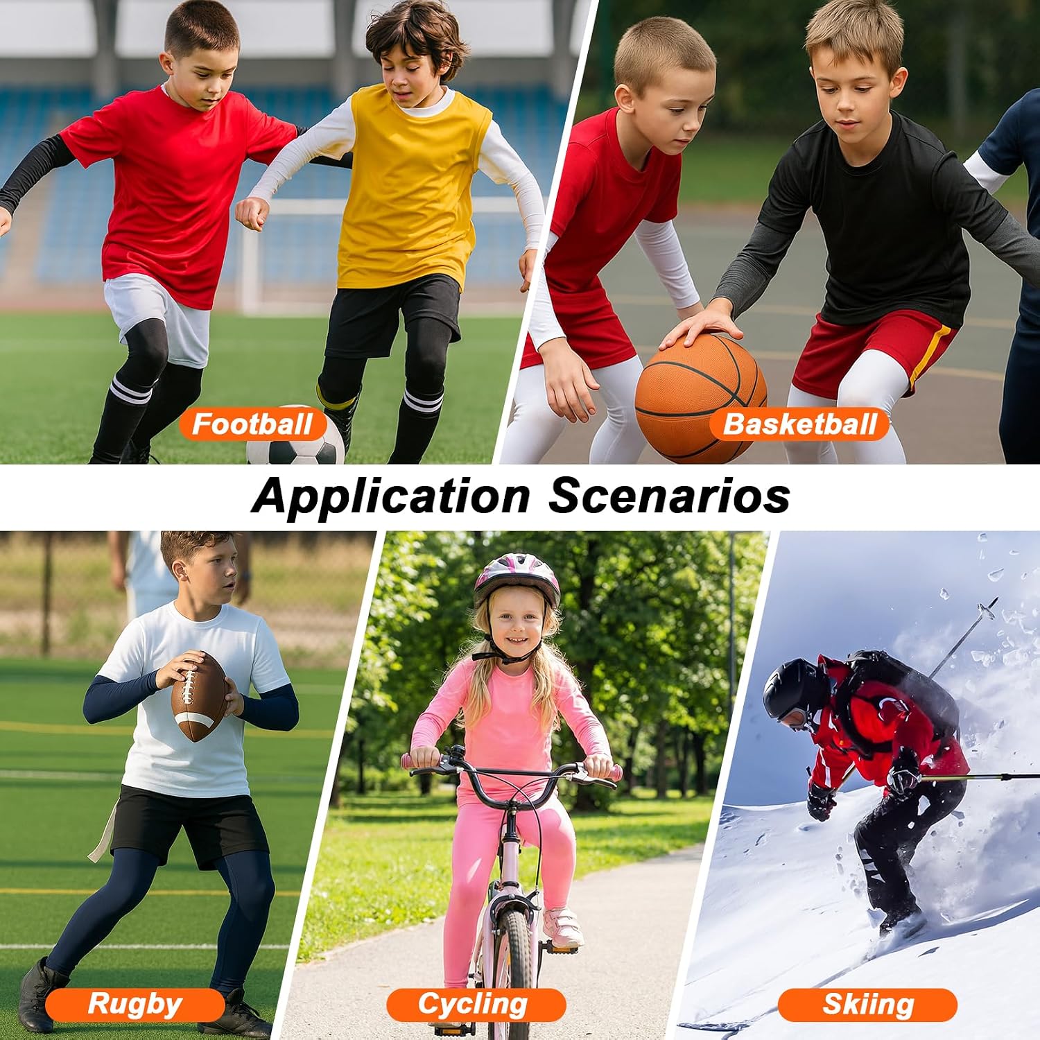HYCOPROT Youth Boys Thermal Underwear Set Kids Long Johns Base Layer Fleece Lined Compression Shirts Leggings Pants