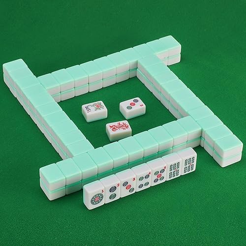 Miniatura 6 de YANMEIYA American Mahjong - Juego de 166 azulejos de Mahjong de color turquesa, juego de azulejos grandes de Mahjong de 1.6 pulgadas