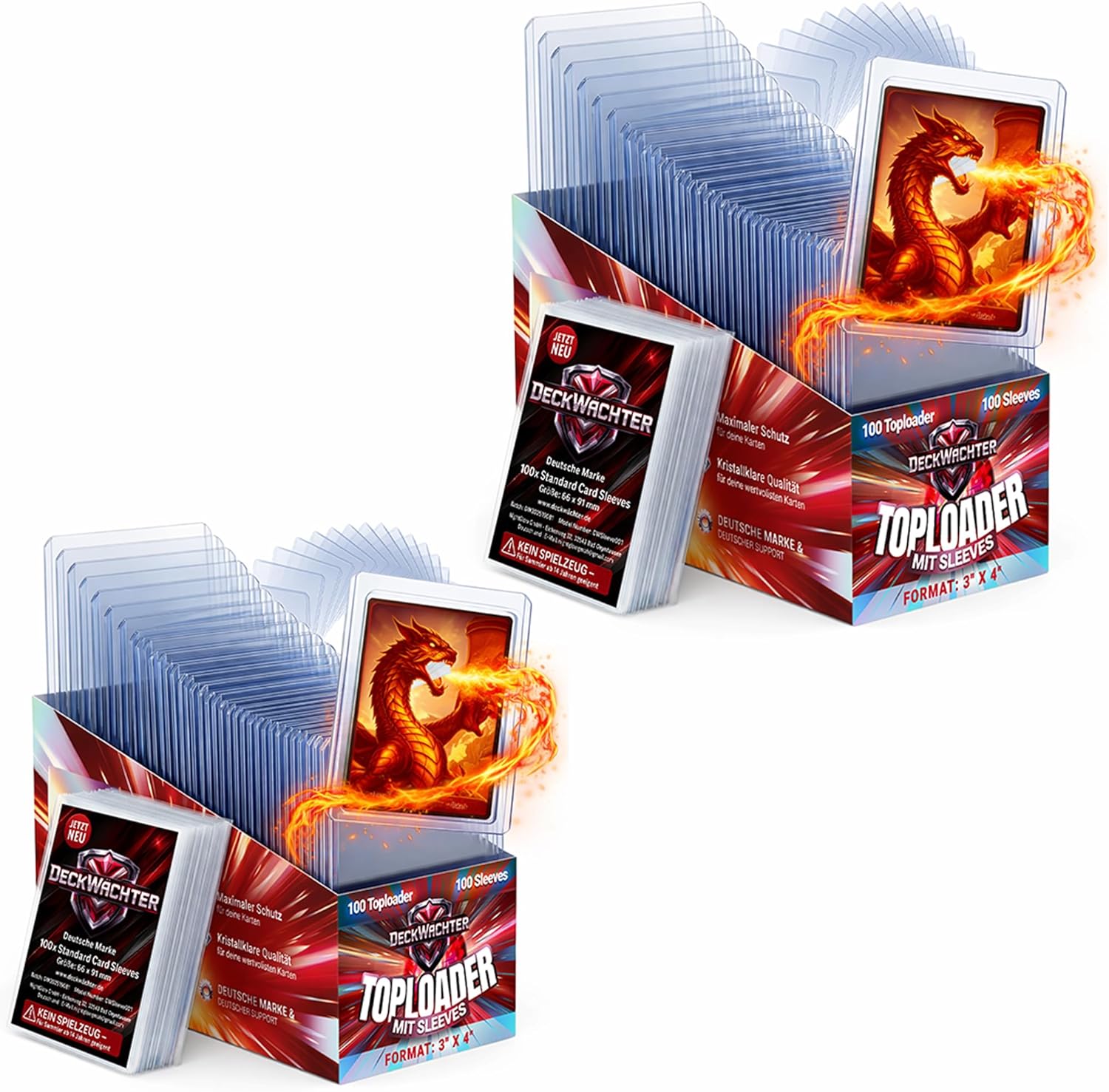 Top Loaders & Penny Sleeves – 200 Toploader + 200 Sleeves –3"X4", 35PT, Clear Secure Storage – Trading Card Sleeves Protectors Top loaders for Cards