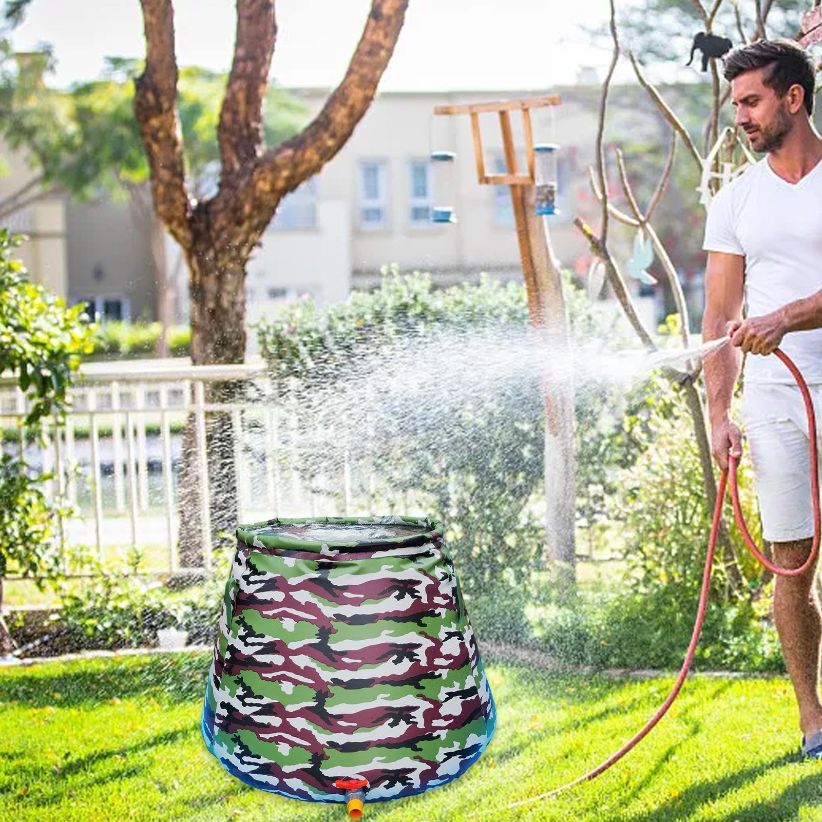 Großer Wasserbehälter, Campingwasserbehälter, Wasserspeichertank für den Haushalt | tragbare Behälter zur Aufbewahrung von Frischwasser, faltbarer Wassertank, Wasserbeutel mit großer Kapazität
