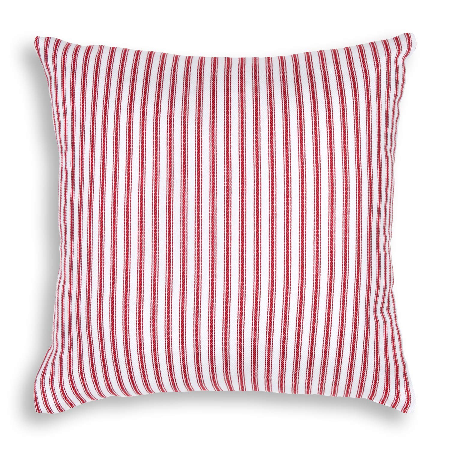 Amazon.co.jp: クッションカバー 赤と白のチッキングストライプ